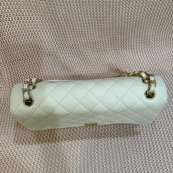 Chanel classic double flap quilted caviar medium handbag - style # A58600Y25378 - Picture 4 of 17